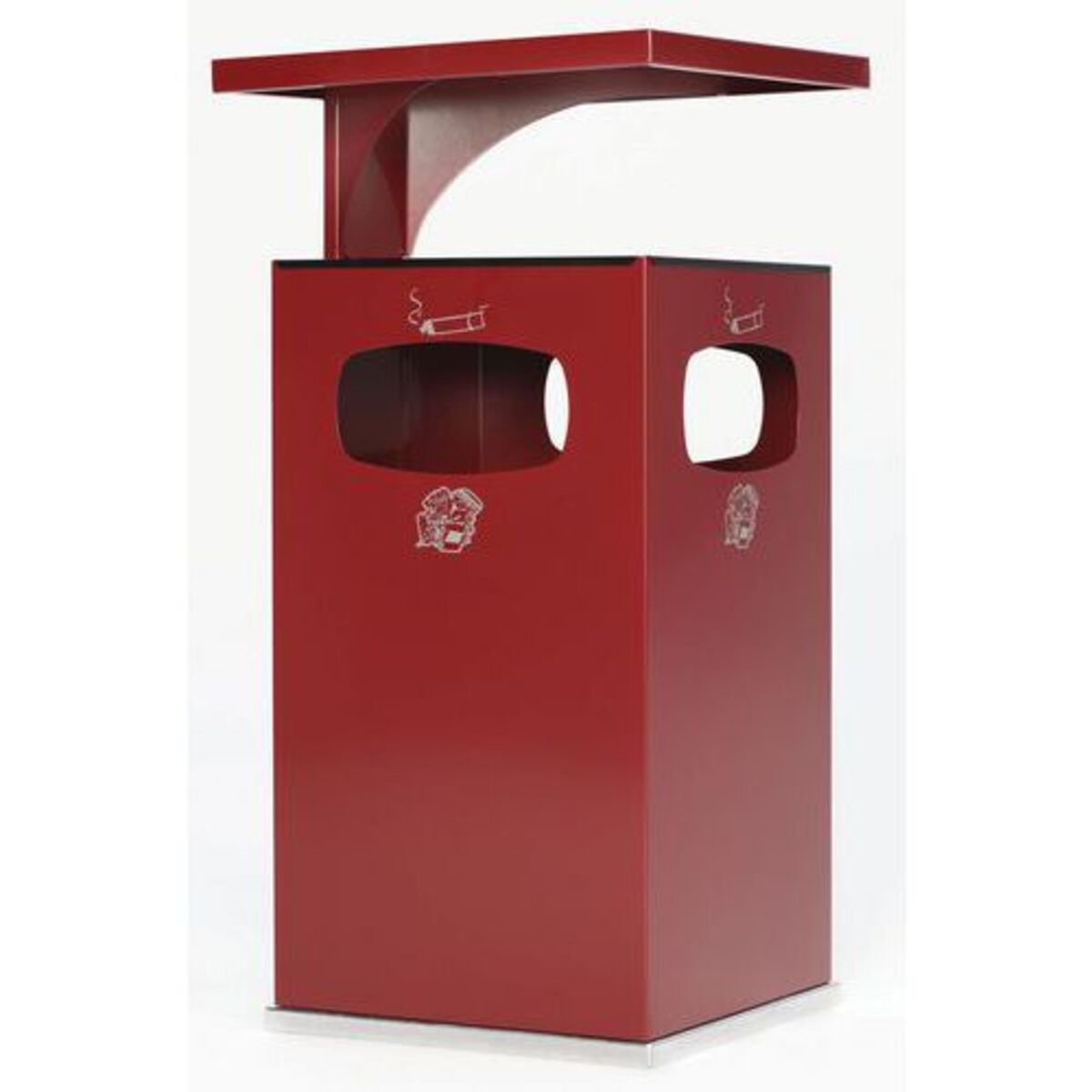 Cendrier-poubelle 72L / Rouge bordeaux - Manutan