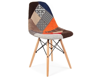 Chaise DSW rembourée laine - Patchwork