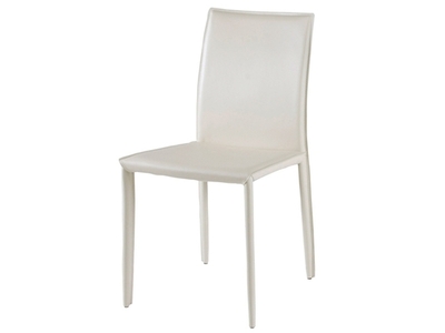 Chaise en Cuir COSTA - Blanc