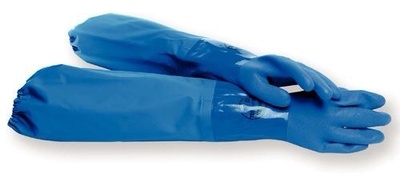 Gants de protection chimique en coton, manchettes PVC montées à chaud, cat. III, taille 10, 1 paire