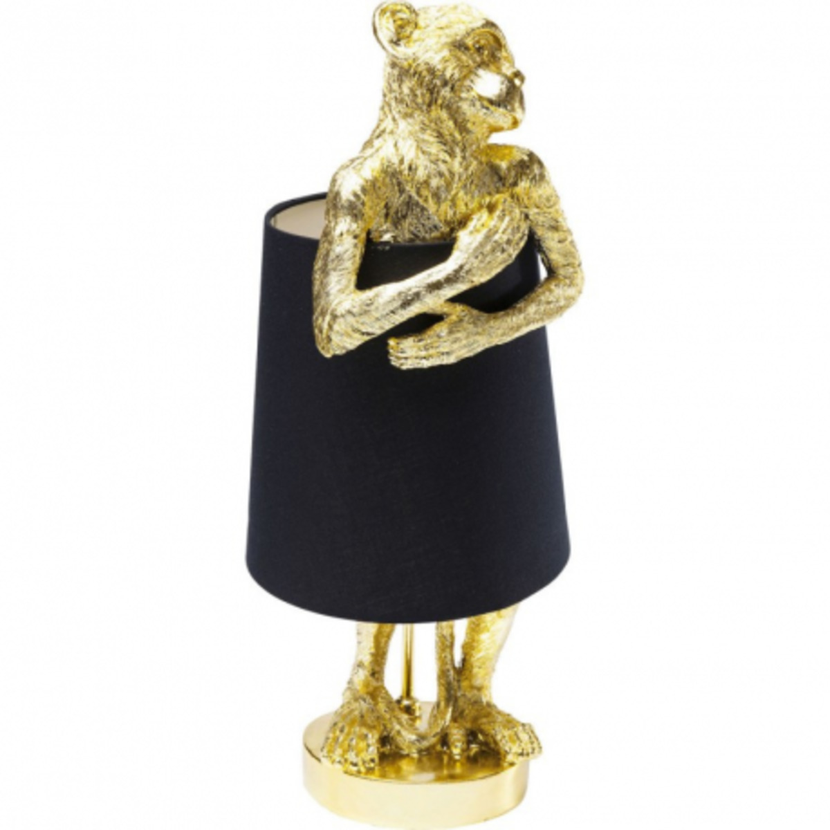 Lampe animal singe dorée et noire