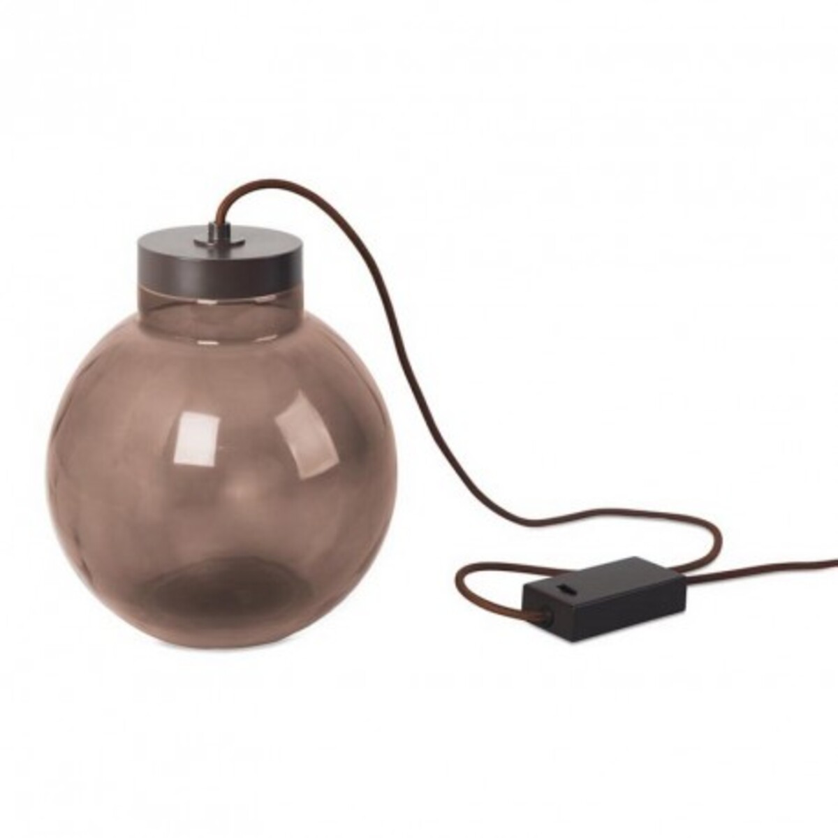 Lampe de chevet en verre Raw LED H24 cm - Brun