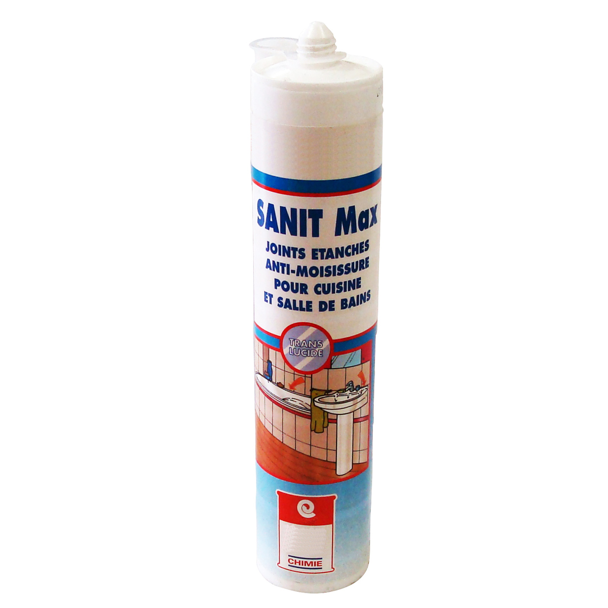 MASTIC SANIT MAX - Mastic silicone sanitaire type acétique verre émail céramique anti-moisissure anti-salissure souple