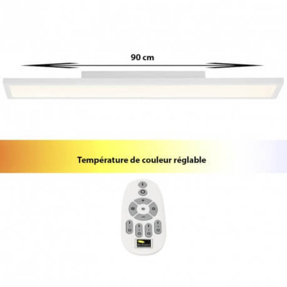 Plafonnier LED 30W avec variateur et tÃ©lÃ©commande - 90cm x 15cm Smooth