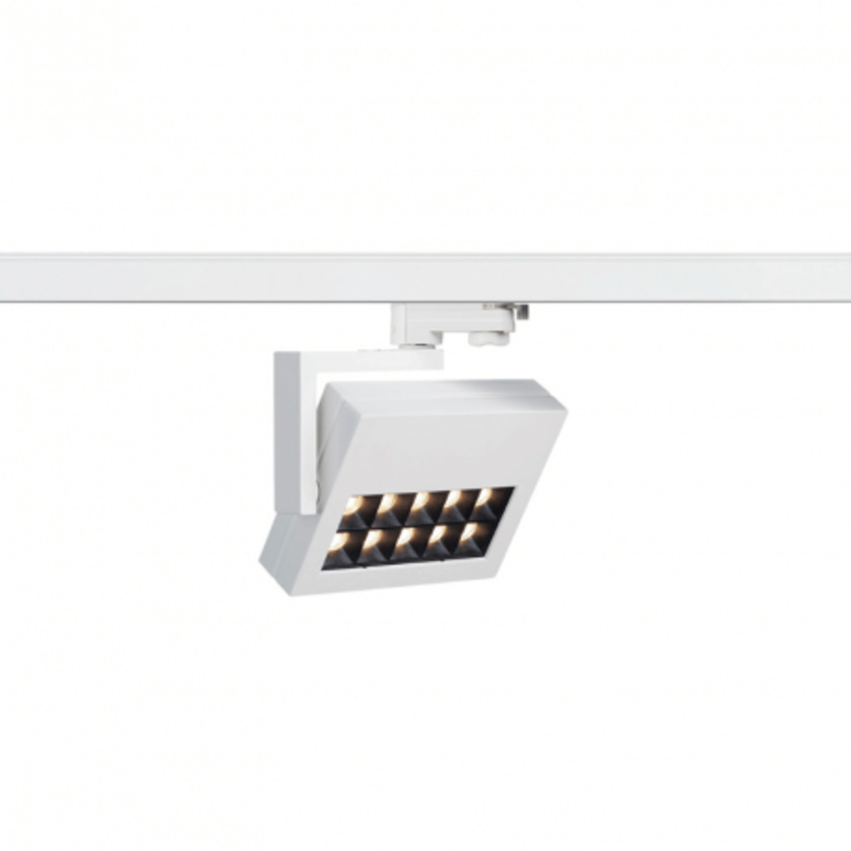 Spot Profuno LED 18W 60D 3000K rectangulaire pour rail 3 allumages - Blanc