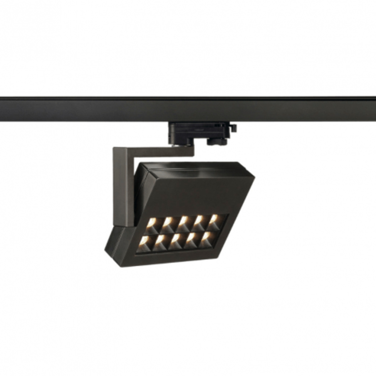 Spot Profuno LED 18W 60D 3000K rectangulaire pour rail 3 allumages - Noir