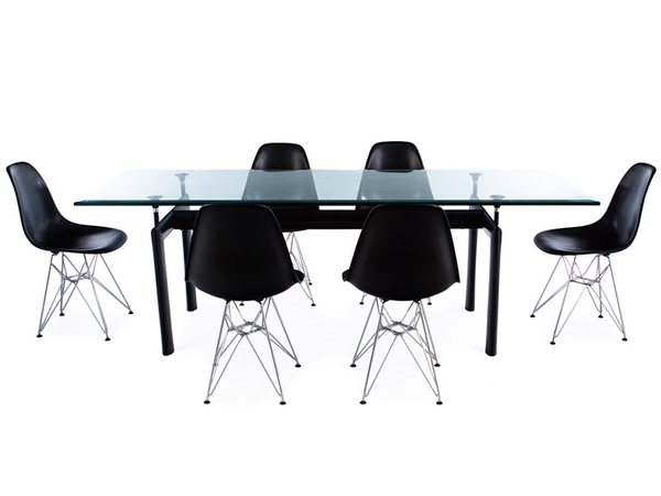 Table LC6 Le Corbusier et 6 chaises