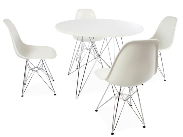 Table ronde Eiffel et 4 chaises